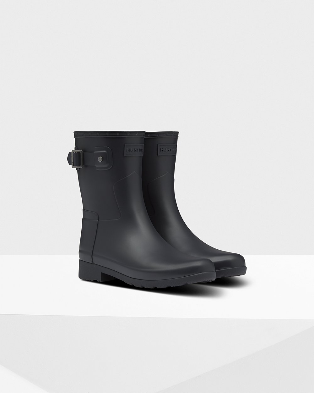 Botas de Lluvia Cortas Hunter Mujer - Refined Slim Fit - Azul Marino - JYSWBKN-63